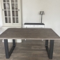 Preview: Esstisch Braun mit Metallfuß 180 x 90 cm