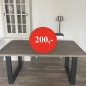 Preview: Esstisch Braun mit Metallfuß 180 x 90 cm