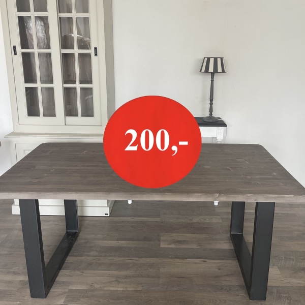 Esstisch Braun mit Metallfuß 180 x 90 cm