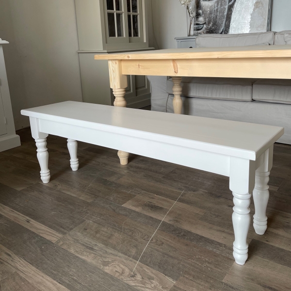 Verfügbar Sitzbank Holzbank V1-Flex-140-weiss