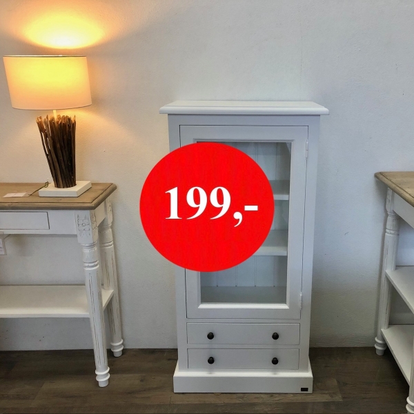 weisses-Landhausvitrine Glasschrank highboard V2-0606